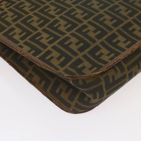 FENDI Zucca Canvas Tote Bag Black Brown Auth yk11261 - Picture 9 of 16